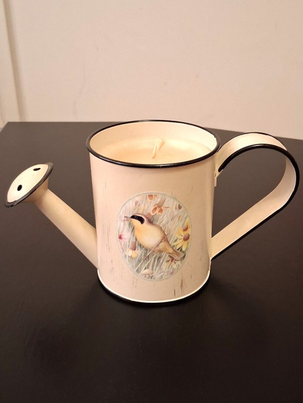 NEW Hallmark Marjolein Bastin Bird Watering Can Candle Vintage Candleholder